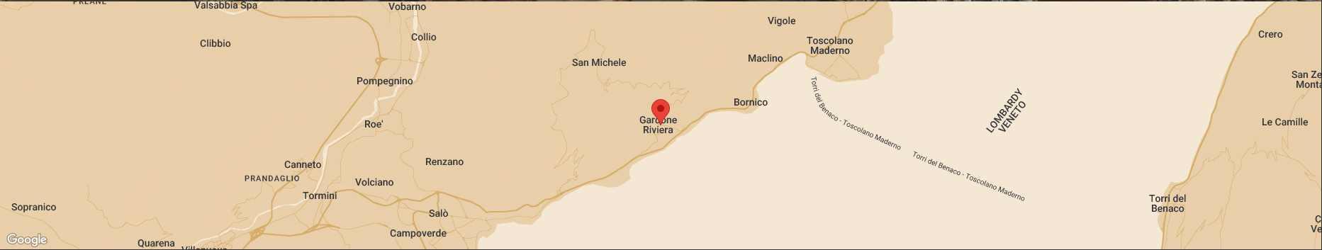 Position of the Vittoriale on the map